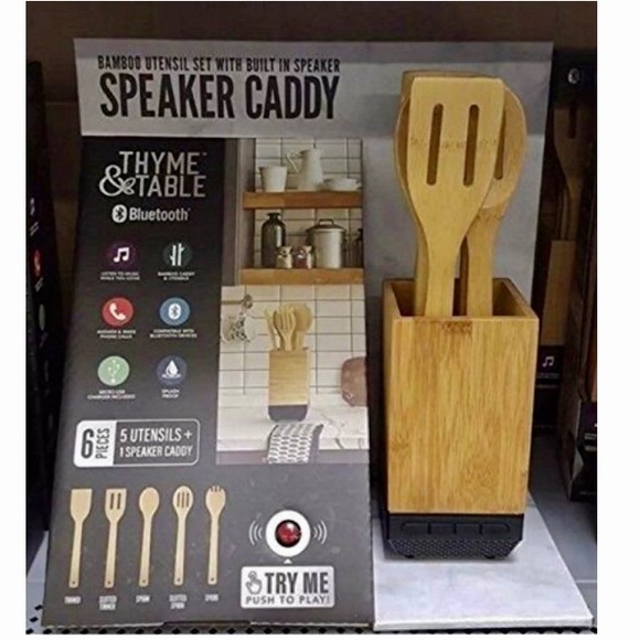Thyme&Table Bamboo Utensil Set w/Bluetooth Speaker - Picture 6 of 7
